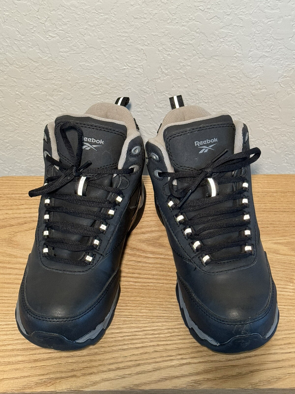 REEBOK BEAMER WORK BOOT COMPOSITE/STEEL TOE BLACK MEN SIZE 5.5 WOMEN SIZE 7.5