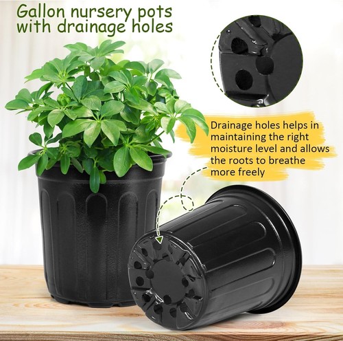 24-Pack Flexible 3-Gallon Nursery Pots with Drainage Holes for Outdoor Plants - Picture 5 of 9