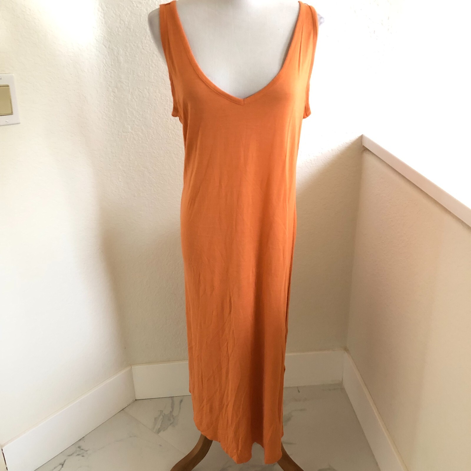 Soft Surroundings Women Orange Lining Basic Maxi … - image 3
