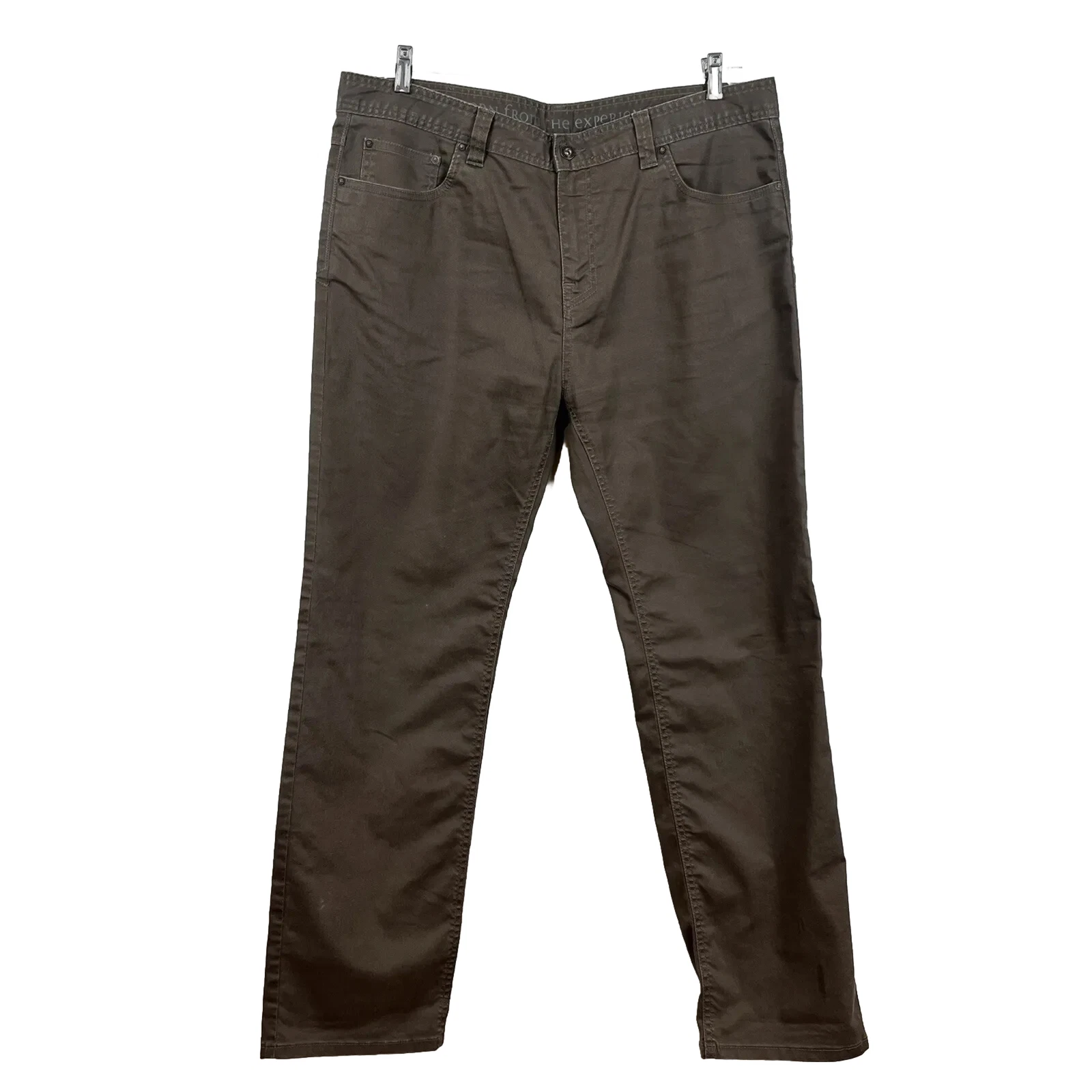 Prana Brion Pants Men's 38Wx32L Brown Slim Fit Outdoor Hiking Adult