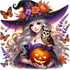 Wall Decal Sticker Halloween Moon Witch Wall Sticker 18X18cm Large