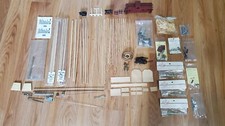 MIXED RAILROAD CRAFT MODEL WOOD METAL PIECES LARGE LOT Wheels Lumber Joiners HO