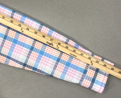 Croft & Barrow Shirt Mens Small Pink Blue Plaid Slim Fit Button Down Long Sleeve - Picture 11 of 11