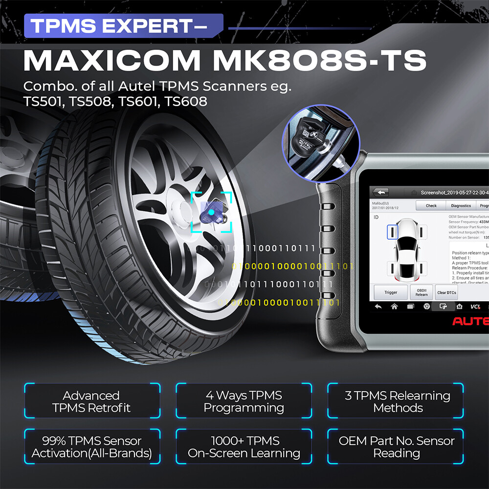 Autel MaxiCOM MK808S-TS MK808S TPMS K Coding Car Diagnostic