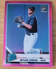 2019 Panini Donruss Optic Pink Prizm #59 Myles Straw Houston Astros Rated Rookie
