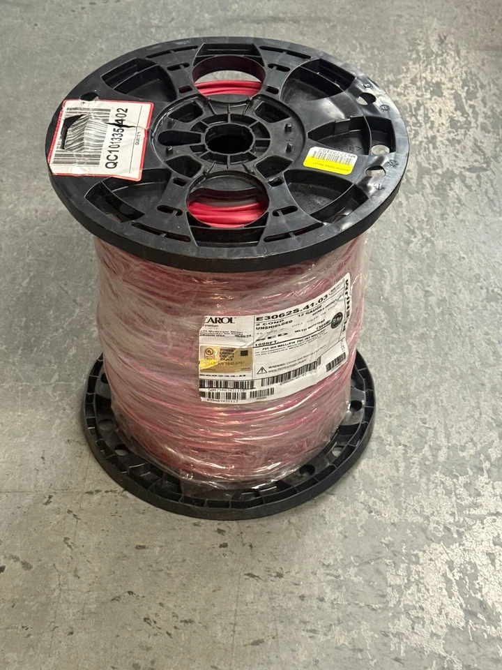 Cable de sonido y seguridad Carol E3062S.41.03, 12/2C, STR, rojo 1000 pies Foto 2 de 4