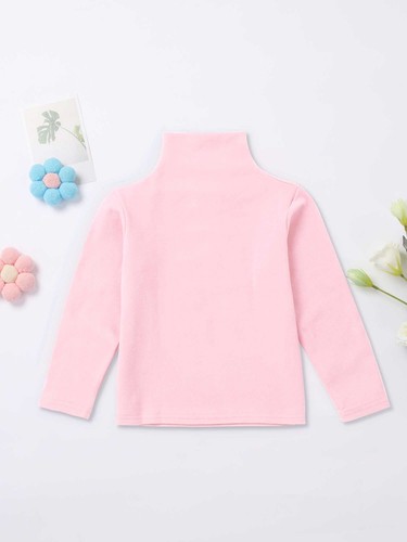 Kids Girls And Boys Warm Top Elastic Underwear Long Sleeve Stand Collar Top - Picture 29 of 81