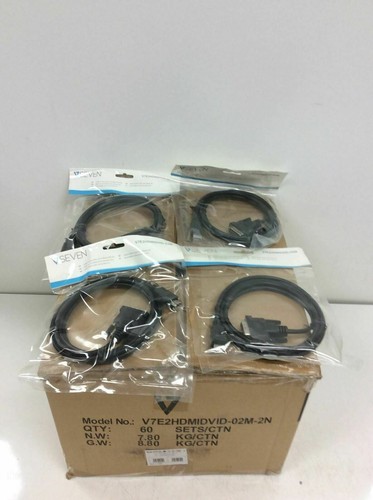 Box mit 60 NEU V7 V7E2HDMIDVID-02M HDMI DVI Kabel (m/m) HDMI/DVI-D Dual Link 2M - Bild 2 von 8
