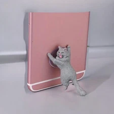 Gray Cat Mobile Phone Holder Suction Cup Cute Desktop Sucker Stand Kitten New