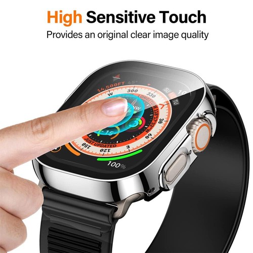Screen Protector for Apple Watch Case Ultra 2 49mm accessories Cover Tempered gl - Photo 7 sur 114