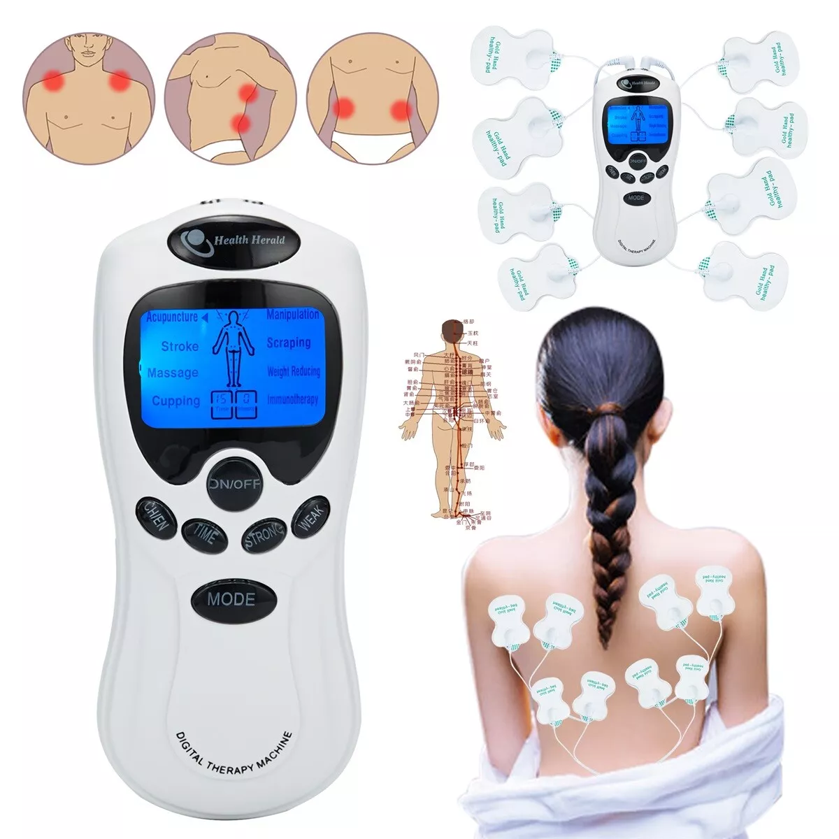 Tens Unit Electronic Pulse Massager Muscle Stimulator For Therapy Pain  Relief US