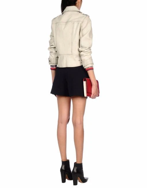 Jaqueta de motociclista Marc Jacobs cinza esbranquiçada couro desgastado S 4 6 - Imagem 2 de 4