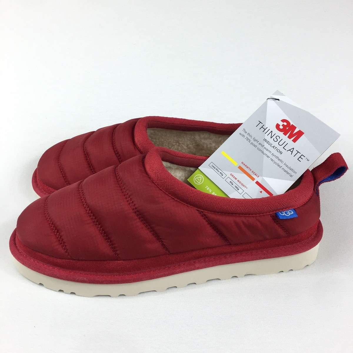 UGG Tasman LTA Mens Size 9 Red Nylon Slip On Slipper Shoes  display picture 2