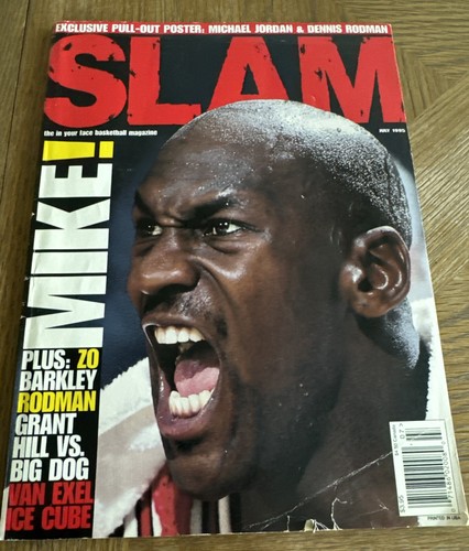 MICHAEL JORDAN luglio 1995 MJ 1a copertina SLAM rivista #6 senza poster Barkley Mike!