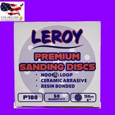 6” Sanding Disc Ceramic Sandpaper Clean Hook 180 Grit LIKE 3M 31374 36176 (50)