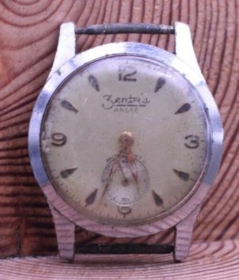 ZENTRA ANCRE SWISS VTG MEN'S WRIST WATCH 30.3mm 16.5mm LUG 15j FOR REPAIR (KH)