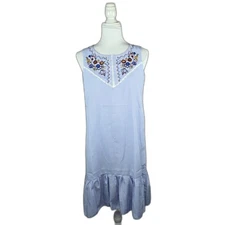 BeYoutiful Boutique Embroidered Striped Sleeveless May Day Dress Large NWT