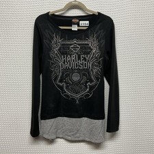 Harley Davidson Women's Large Crew Neck Sweatshirt With Studs Willie G Skull