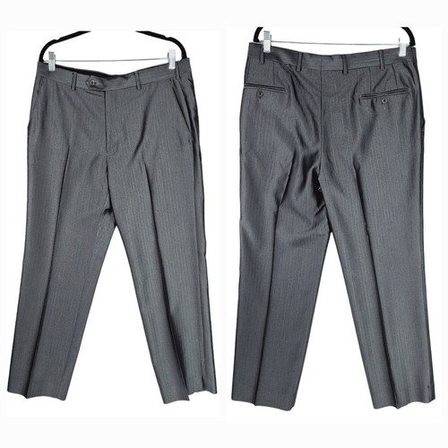 Van Heusen 2 Piece Suit 42 Mens Master Ceremonies Herringbone Gray Single Breast - Picture 5 of 21