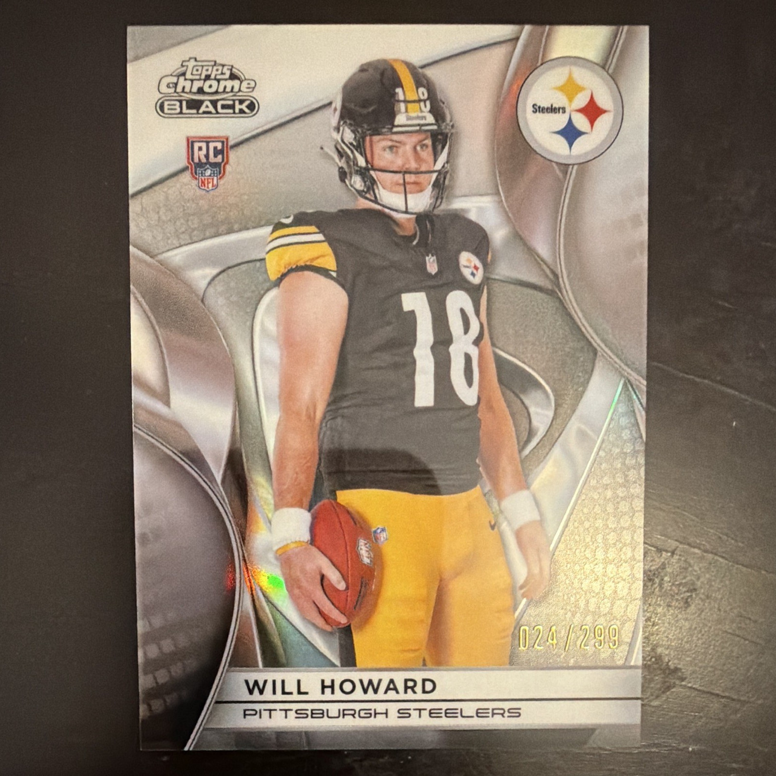 Topps 2024 Chrome Black Will Howard RC Refractor  /299 - Steelers