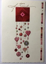 Marcel Schurman- Turnowsky- Valentine- FRIEND- Dangling Hearts- Embossed, Foil