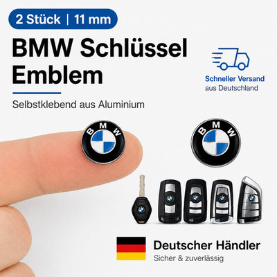 5x BMW 11mm Schlüssel Logo Emblem 11mm Epoxy Aufkleber Selbstklebend Key Sticker
