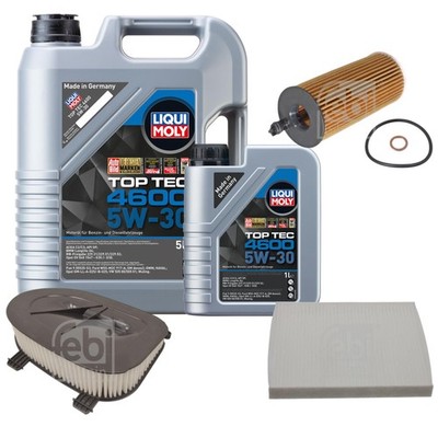 FEBI BILSTEIN Inspektionspaket 6L Liqui Moly Top Tec 4600 5W-30 für BMW X5 F15