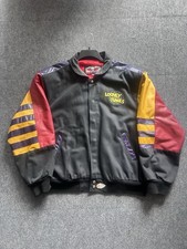 Vtg. 90s Jeff Hamilton Looney Tunes Jacket Adult 2XL Cotton/Leather Made In USA