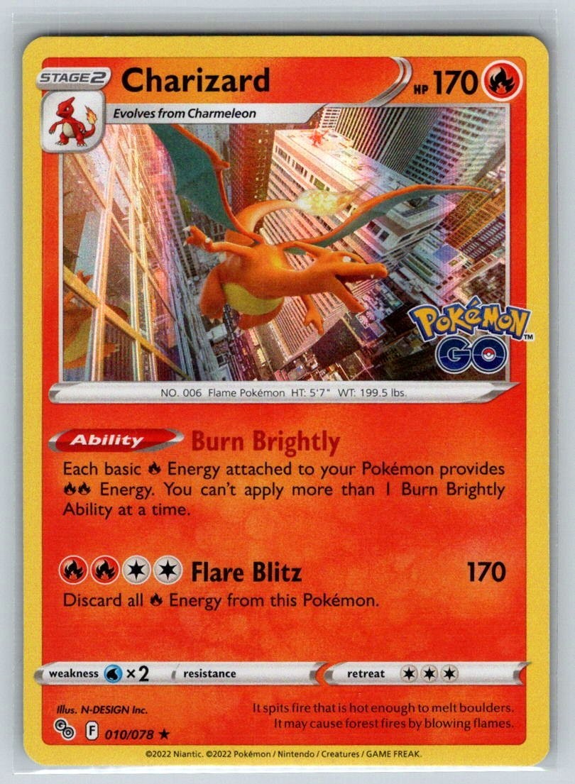 Charizard 010/078 Pokémon GO Holo NM
