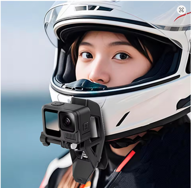 Helmet Chin Mount Clamp for GoPro 13 12 11 10 9 8 & DJI Osmo
