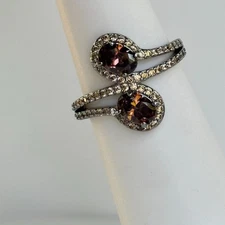 Bomb Party "SAY YES TO THE SPARKLE" Ring Sz 9 Brown Tourmaline on Hematite
