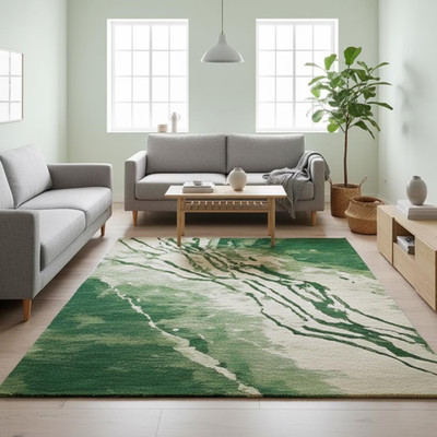 Handgetufteter Wollteppich: Meadow Floral Design