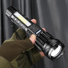 White Laser Waterproof LED Flashlight USB Rechargeable Outdoor Torch
