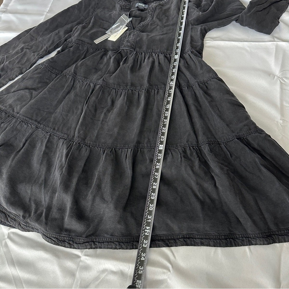 backless black dress casual New Anthropologie Black & Pink Floral 