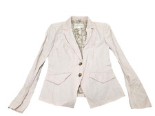 Banana Republic Pale Pink Blazer Size 4 NYC Maps Lined Jacket 32" Chest Button