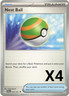 4x Nest Ball 084/091 Paldean Fates English Pokemon Card Non Foil Playset x4