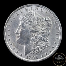 1896 AU Almost Uncirculated Morgan Dollar 90% Silver Combined Shipping