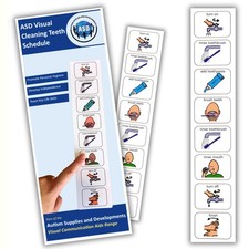 Autism Brushing Teeth Routine Chart  Visual Schedule for Kids -Premium Durabl...