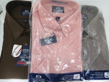 4 New STAFFORD Wrinkle Free Men's Size 17  17.5 Shirts: 3 Long, 1 Short Sleeves