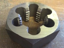 1 1/4"-7 CARBON STEEL HEXAGONAL RE-THREADING DIE