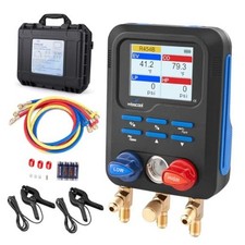Digital Manifold Gauges HVAC, R454B R134A R410A R32 AC Gauge Set  Color LED
