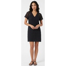 Velvet by Graham & Spencer Black Embroidered Lace V-Neck Shift Dress Size XS NEW