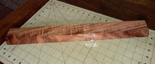 One Piece Fiddleback Curl Hawaiian Koa Wood ~19+" x 1 3/4" x 1 3/4" (#681) - Picture 2 of 14
