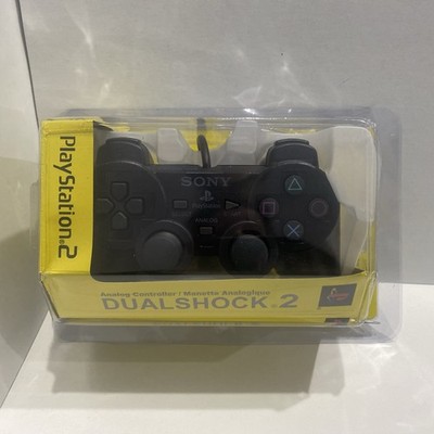 SONY PLAYSTATION 2 PS2 DUALSHOCK 2 BLACK Analog Controller ~   NEW SEALED ~