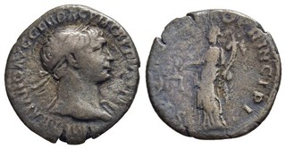 FITZ ROME SILVER DENARIUS TRAIANUS AEQUITAS SCALES CORNUCOPIAE @GJL557