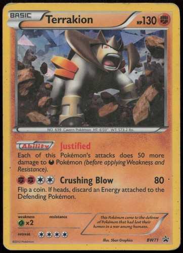 Terrakion BW71 DMG Black And White Promo Holo Pokemon
