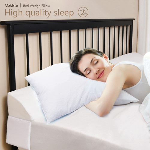 Vekkia King Bed Wedge Pillow/Mattress Gap Filler/Headboard Pillow/Bed Gap Filler - Picture 7 of 8