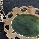 Vintage Jade Nephrite GF Signed LSP CO Necklace and Pendant Gold Tone — photo 7