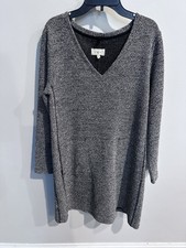 Lou & Gray Women's Dress Size M Long Sleeve Shift Sweater Dress Pockets #223