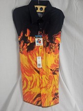 VTG Wrangler Pearl Snap Shirt XXL Western Cowboy Flames Bull Rockabilly Fire 90s